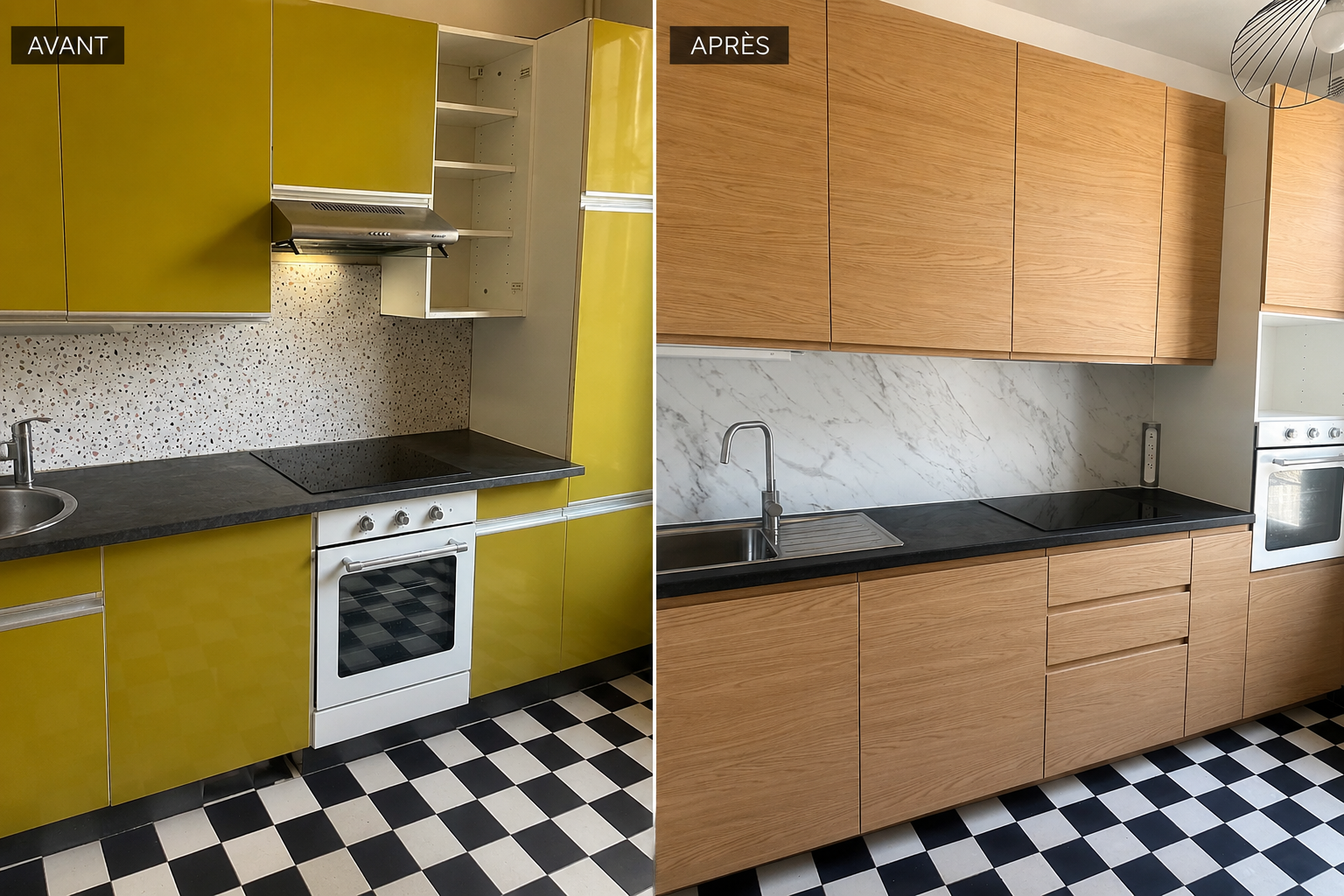 Rénovation cuisine avant/après, Versailles