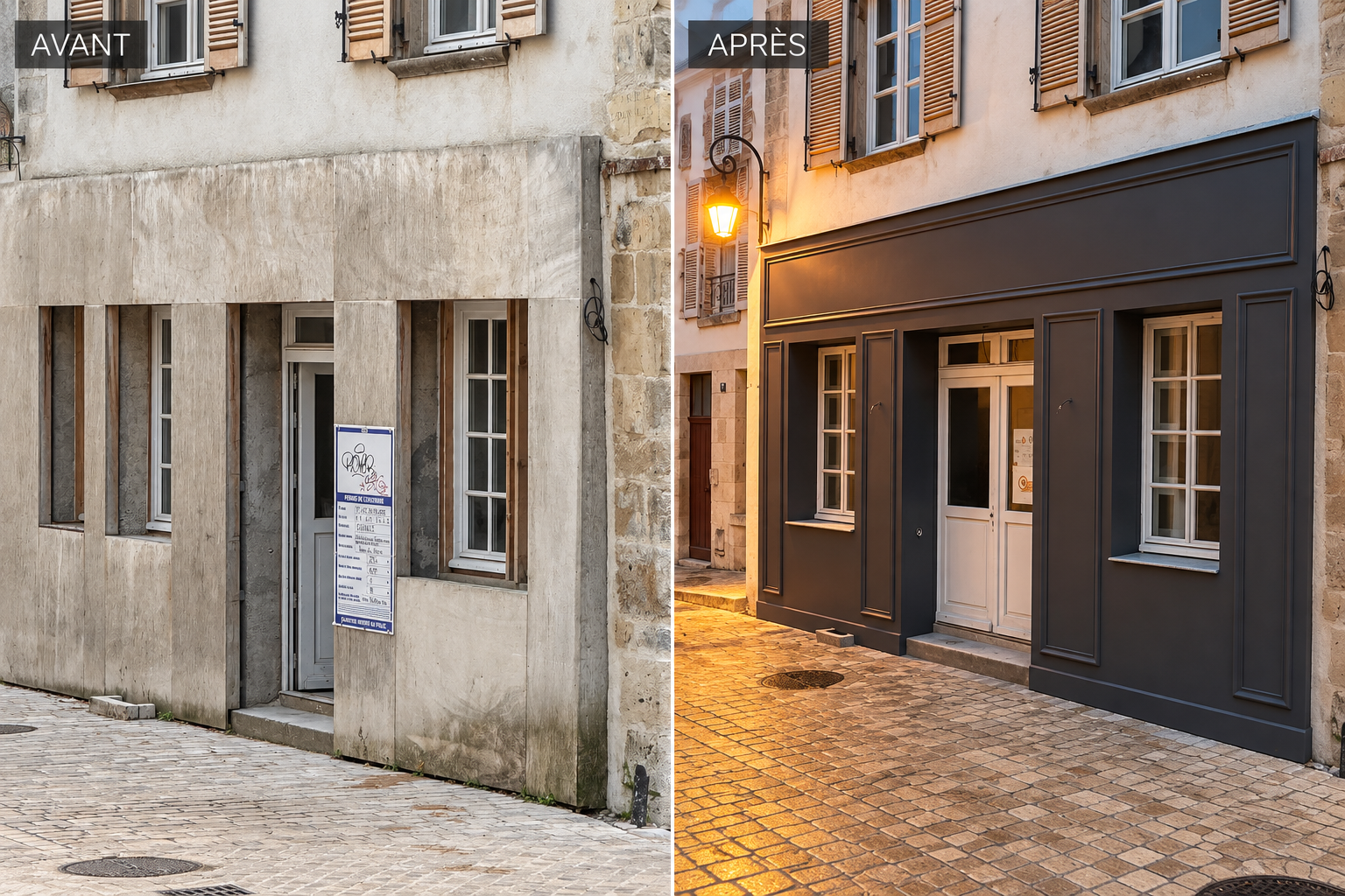 Rénovation devanture hôtel, Orléans